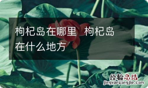 枸杞岛在哪里枸杞岛在什么地方