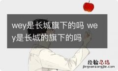 wey是长城旗下的吗 wey是长城的旗下的吗