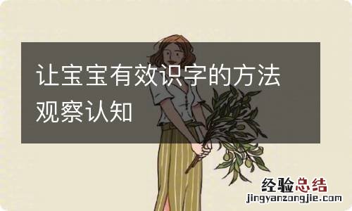 让宝宝有效识字的方法观察认知