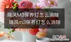 瑞风M3保养灯怎么消除 瑞风m3保养灯怎么消除图片