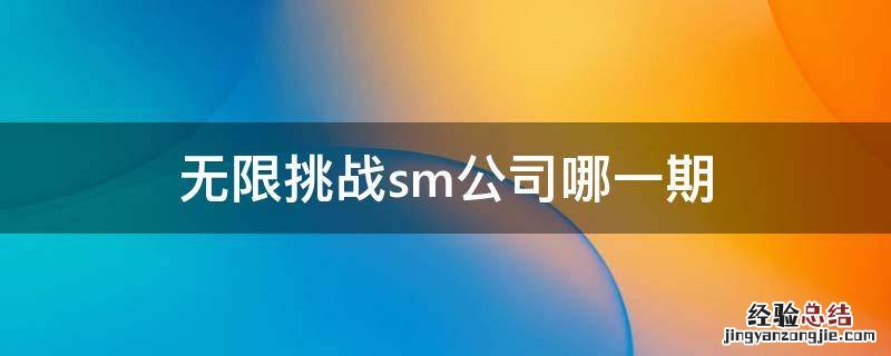 无限挑战sm公司哪一期