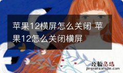 苹果12横屏怎么关闭 苹果12怎么关闭横屏