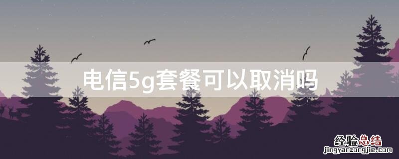 电信5g套餐可以取消吗