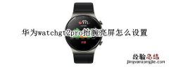 华为watchgt2pro抬腕亮屏怎么设置