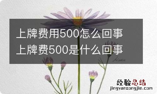 上牌费用500怎么回事 上牌费500是什么回事