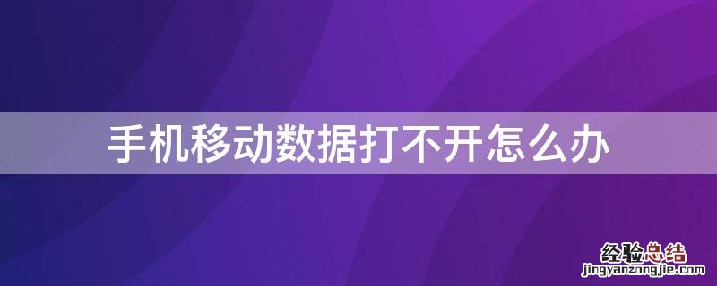 手机移动数据打不开怎么办呢 手机移动数据打不开怎么办