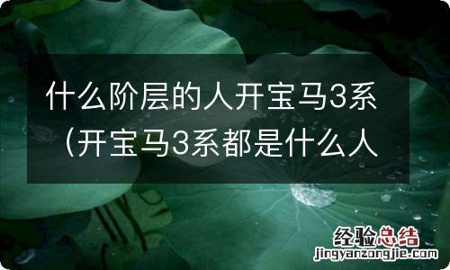 开宝马3系都是什么人群 什么阶层的人开宝马3系