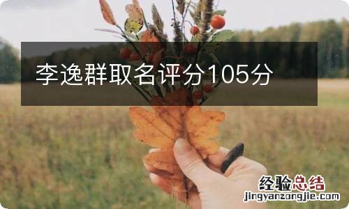 李逸群取名评分105分