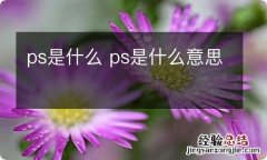 ps是什么 ps是什么意思