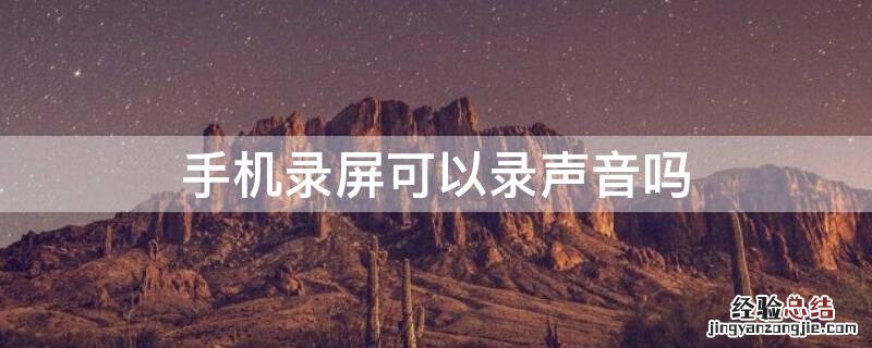 苹果手机录屏可以录声音吗 手机录屏可以录声音吗