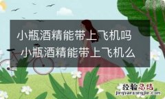 小瓶酒精能带上飞机吗 小瓶酒精能带上飞机么