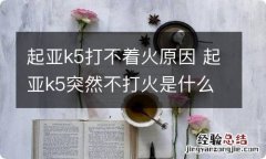 起亚k5打不着火原因 起亚k5突然不打火是什么原因