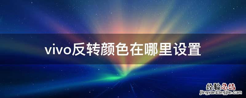 vivo反转颜色在哪里设置
