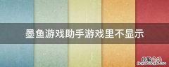 墨鱼游戏助手游戏里不显示