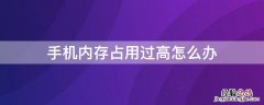 手机内存占用过高怎么办啊 手机内存占用过高怎么办