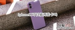 iphone11可以插两张卡吗