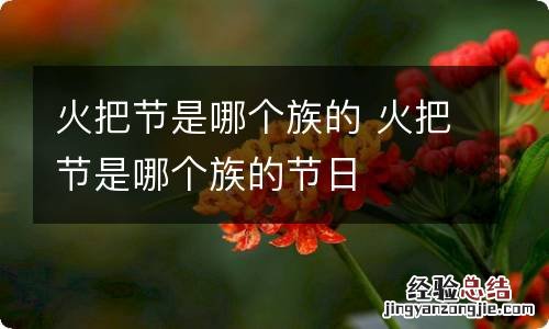 火把节是哪个族的 火把节是哪个族的节日