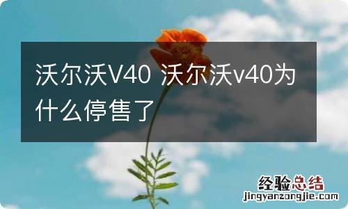 沃尔沃V40 沃尔沃v40为什么停售了