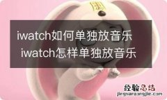 iwatch如何单独放音乐 iwatch怎样单独放音乐