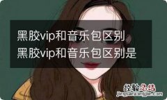 黑胶vip和音乐包区别 黑胶vip和音乐包区别是什么