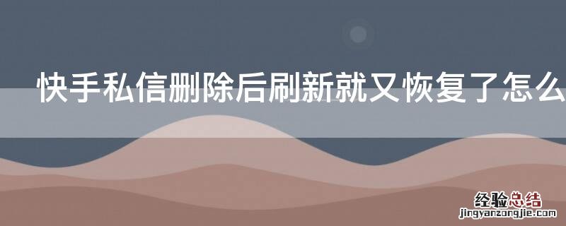 快手私信删除后刷新就又恢复了怎么回事