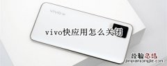 vivo快应用怎么关闭