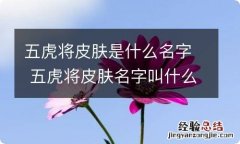 五虎将皮肤是什么名字 五虎将皮肤名字叫什么