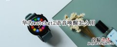 华为watchgt2语音唤醒怎么用