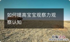 如何提高宝宝观察力观察认知