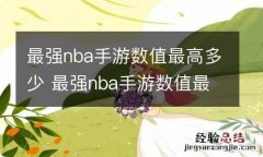 最强nba手游数值最高多少 最强nba手游数值最高多少钱