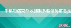 手机短信突然收到很多验证码信息是怎么了