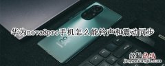 华为nova8pro手机怎么能铃声和震动同步