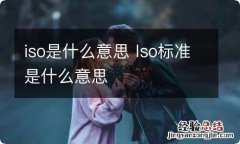 iso是什么意思 lso标准是什么意思