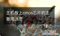 主机板上cmos芯片的主要用途是