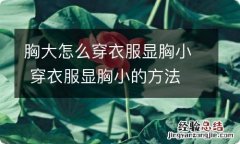 胸大怎么穿衣服显胸小 穿衣服显胸小的方法