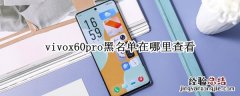 vivox60pro黑名单在哪里查看