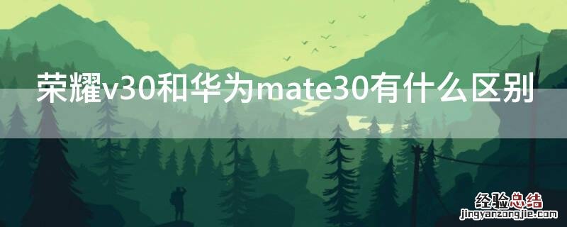 荣耀v30和华为mate30有什么区别