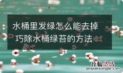 水桶里发绿怎么能去掉 巧除水桶绿苔的方法