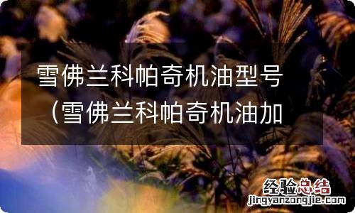 雪佛兰科帕奇机油加几升 雪佛兰科帕奇机油型号