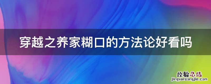 穿越之养家糊口的方法论好看吗