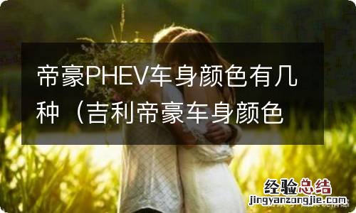 吉利帝豪车身颜色哪种颜色好看 帝豪PHEV车身颜色有几种
