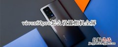 vivox60pro怎么设置相机全屏