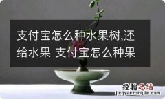 支付宝怎么种水果树,还给水果 支付宝怎么种果树领水果