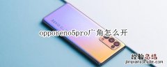 opporeno5pro广角怎么开