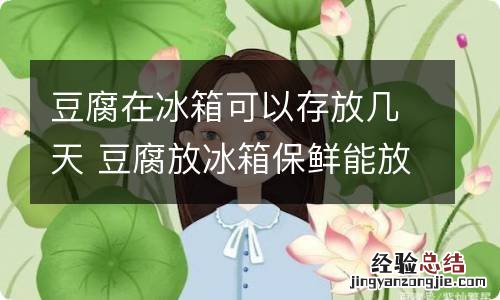 豆腐在冰箱可以存放几天 豆腐放冰箱保鲜能放几天