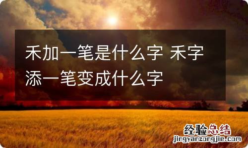 禾加一笔是什么字 禾字添一笔变成什么字