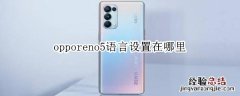 opporeno5语言设置在哪里