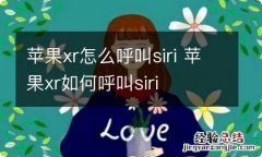 苹果xr怎么呼叫siri 苹果xr如何呼叫siri