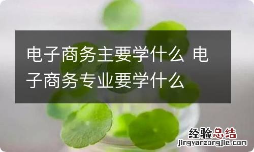 电子商务主要学什么 电子商务专业要学什么