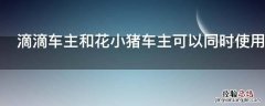 滴滴车主和花小猪车主可以同时使用吗